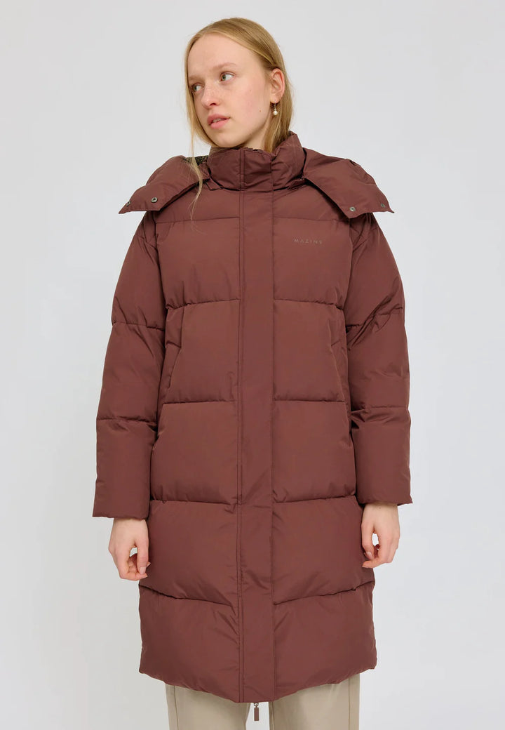Mazine - Oversized Puffer Coat - Deep Mahogany