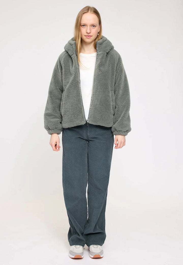 Mazine - Faux-Fur Hooded Jacket - Light Bottle