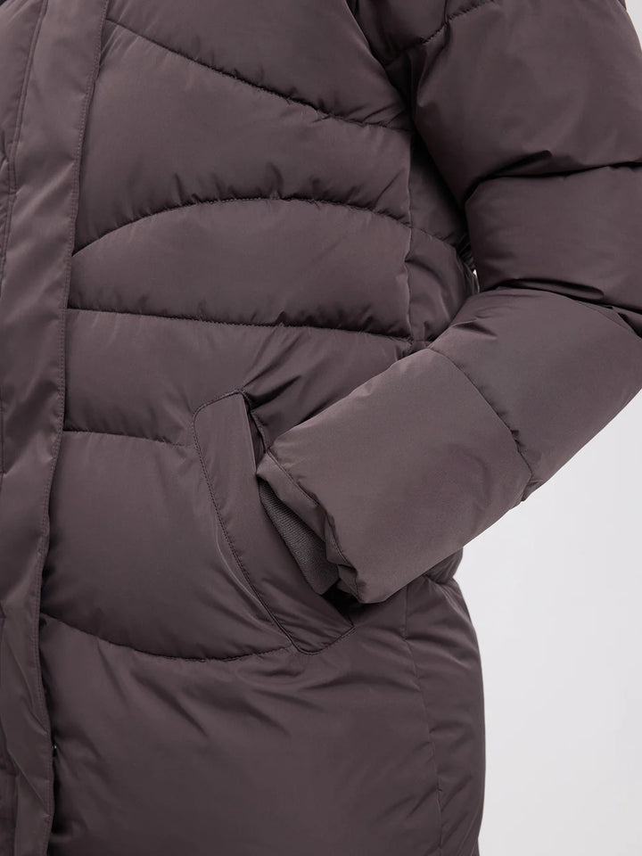 Mazine - Waves Quilt Puffer Coat - Eggplant