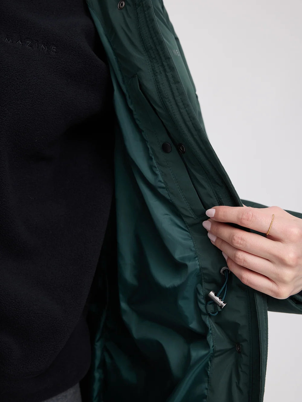 Mazine - Waves Quilt Puffer Coat - Forest