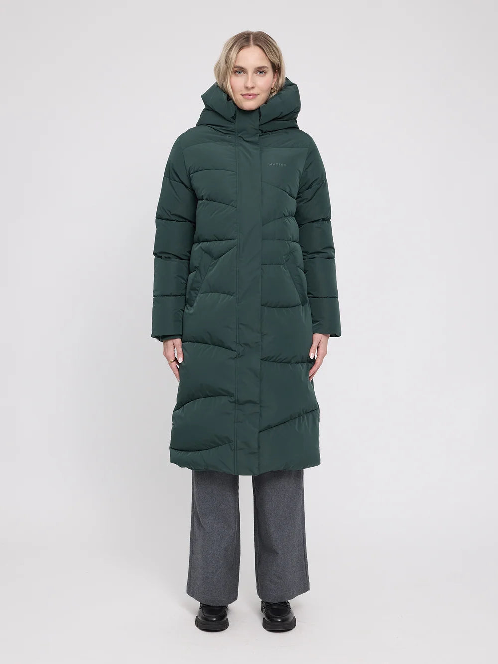 Mazine - Waves Quilt Puffer Coat - Forest