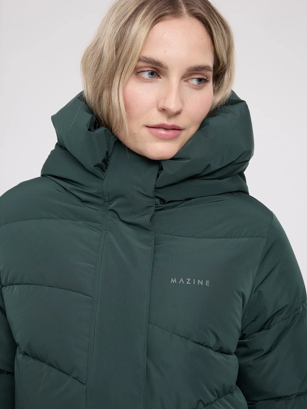 Mazine - Waves Quilt Puffer Coat - Forest