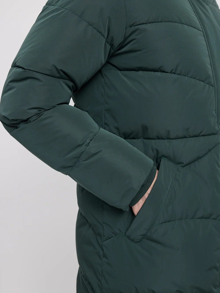 Mazine - Waves Quilt Puffer Coat - Forest