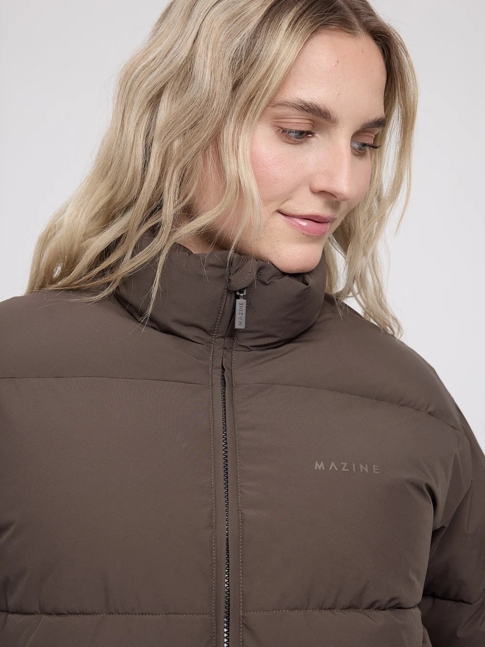 Mazine - Loose Fit Puffer Jacket  - mokka