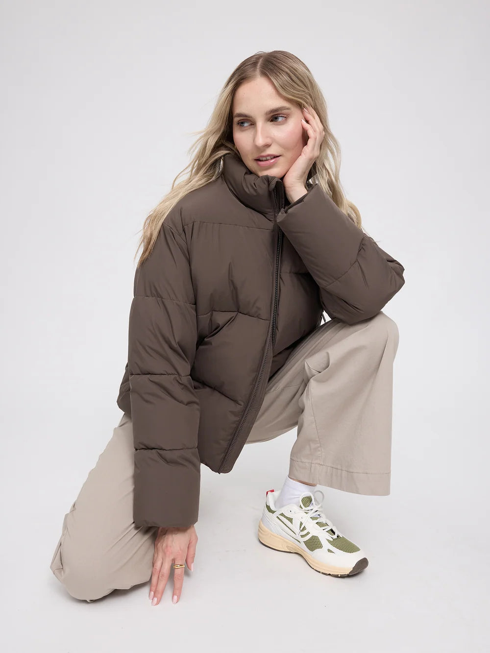 Mazine - Loose Fit Puffer Jacket  - mokka