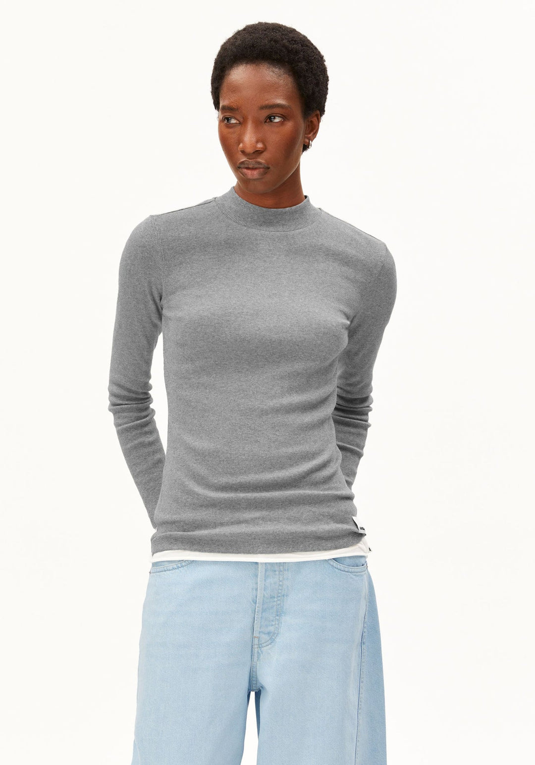 Armed Angels - Fatimaara Rib longsleeve - Silver melange