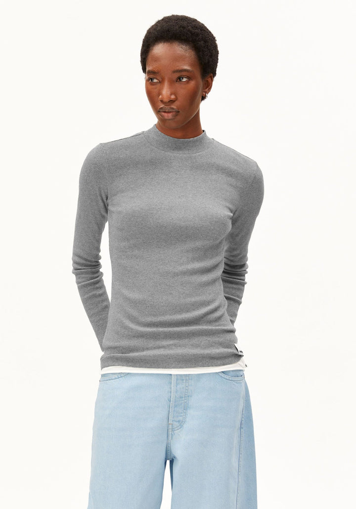 Armed Angels - Fatimaara Rib longsleeve - Silver melange