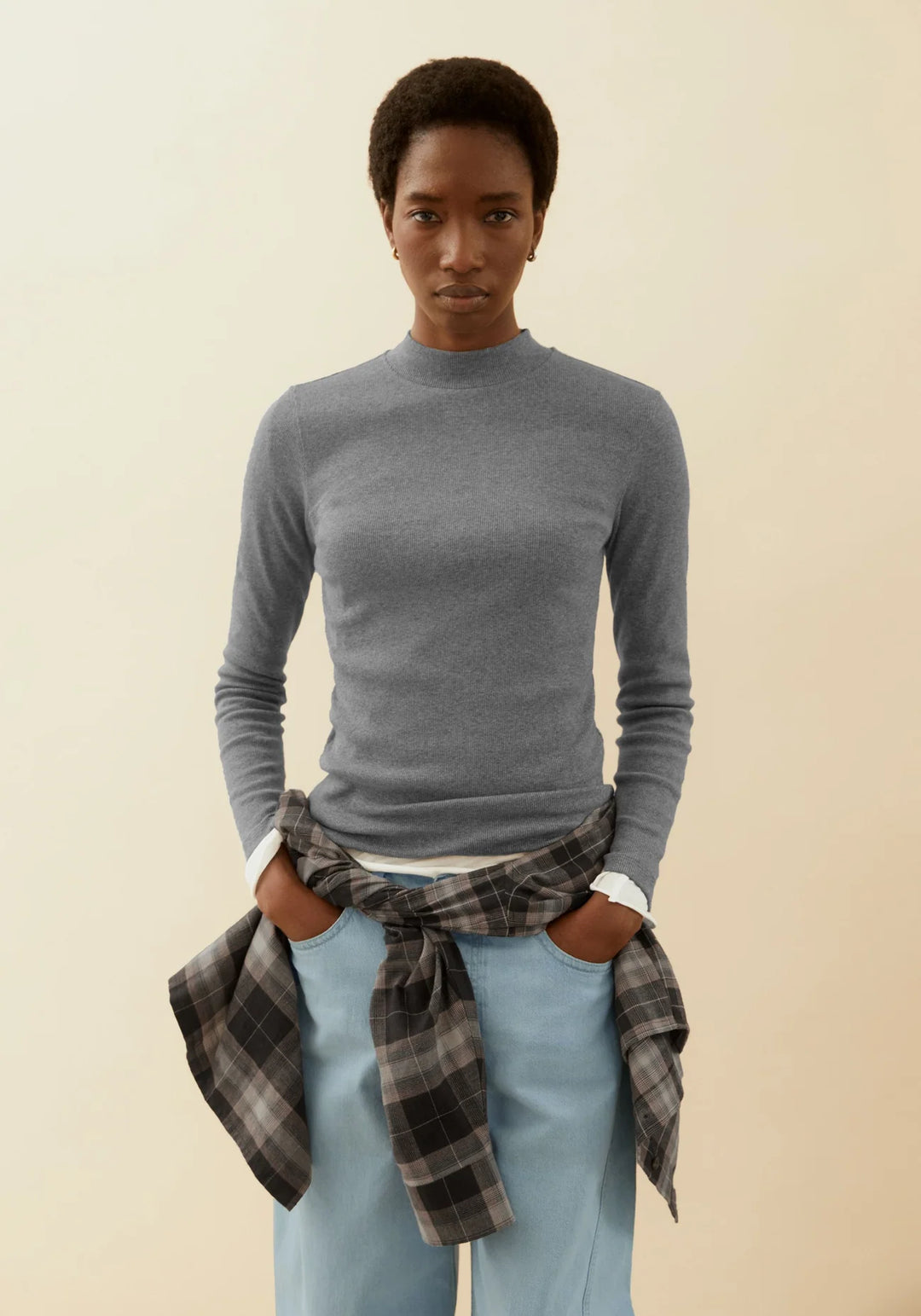 Armed Angels - Fatimaara Rib longsleeve - Silver melange