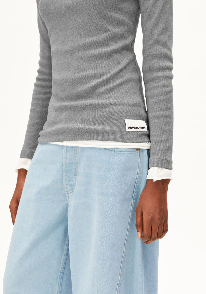Armed Angels - Fatimaara Rib longsleeve - Silver melange