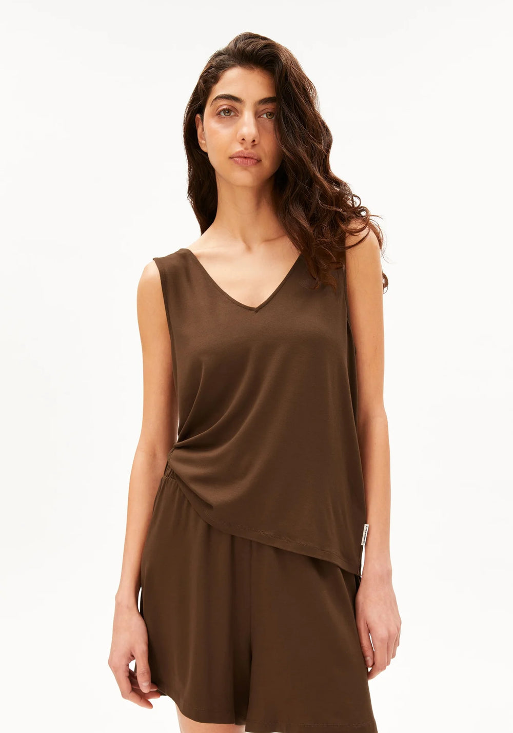 Armed Angels - JERSEY TOP MET V-HALS LENZING™ ECOVERO™ VISCOSE MIX