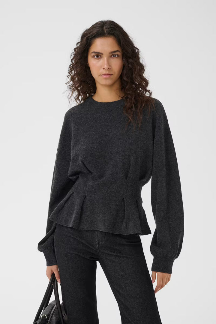 Gestuz - GZmanzi Pullover Wool - Ganache of Graphite