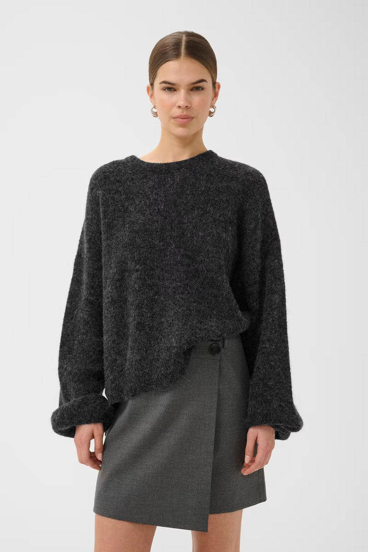 Gestuz - GZalpha pullover - Charcoal Melange Grey 
