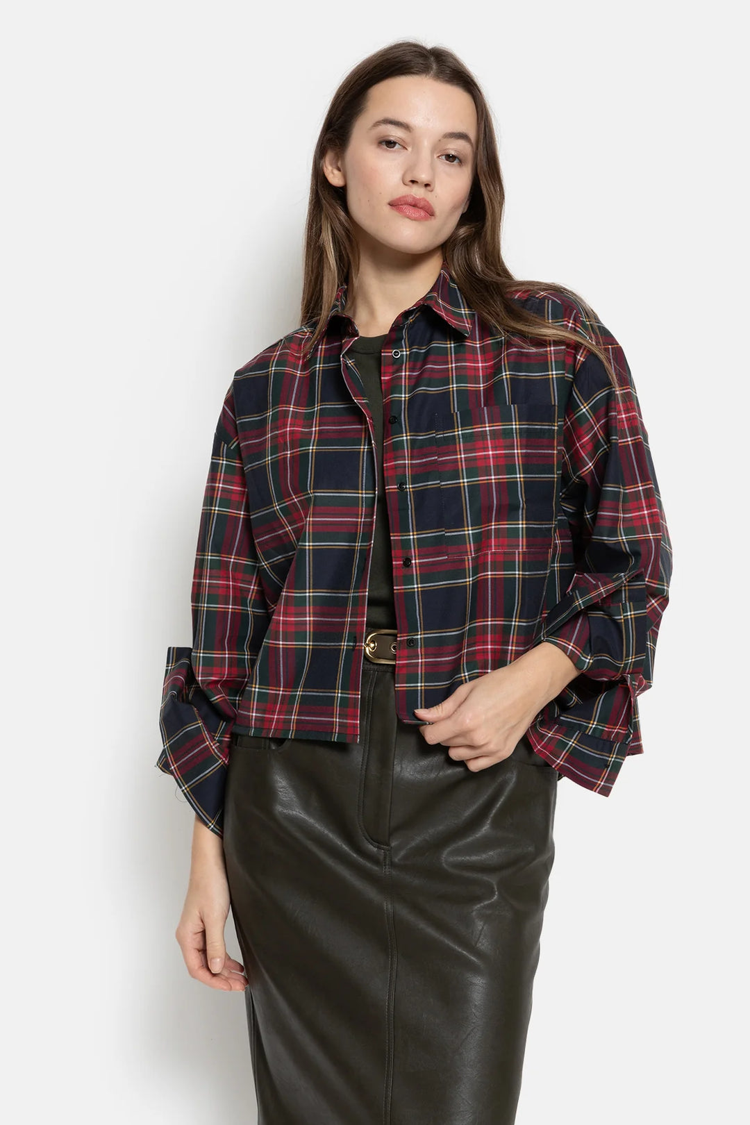 Âme Antwerp - Ocean Cropped Shirt - Red checked