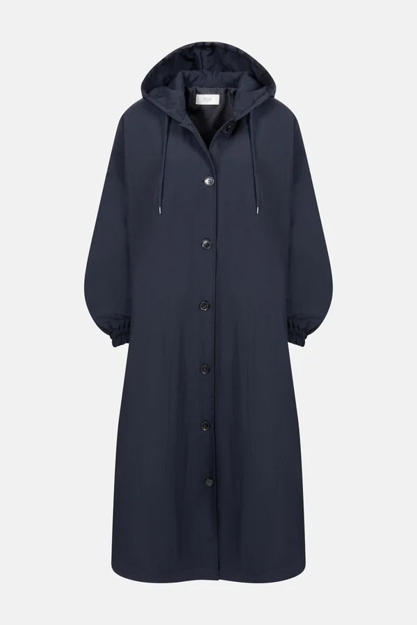 Ame Antwerp - Morgan Long Coat with Hoodie - Navy