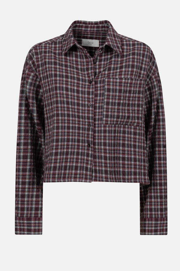 Ame Antwerp - Ocean Cropped Shirt - Plum checked