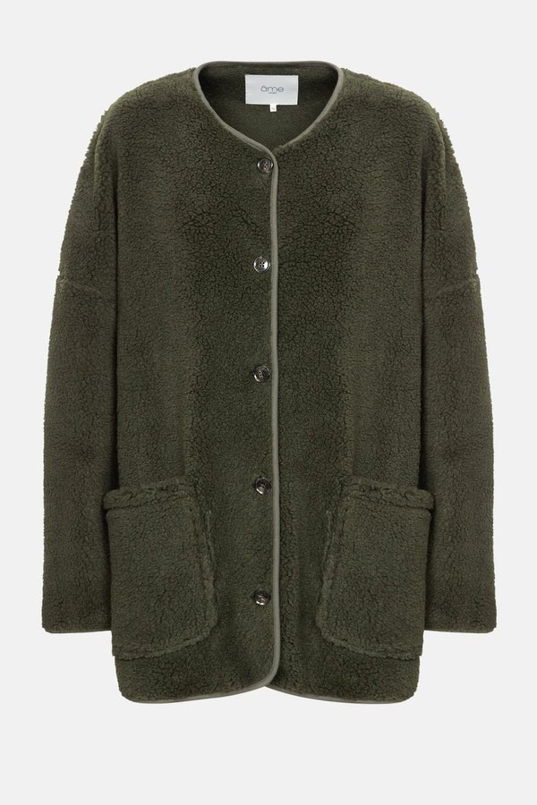 Âme Antwerp - Hannah Teddy Oversized Jacket - Dark Green