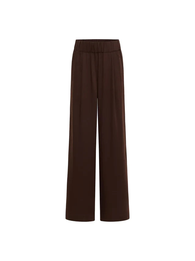 Lanius - Wijde broek van TENCEL - Dark Brown