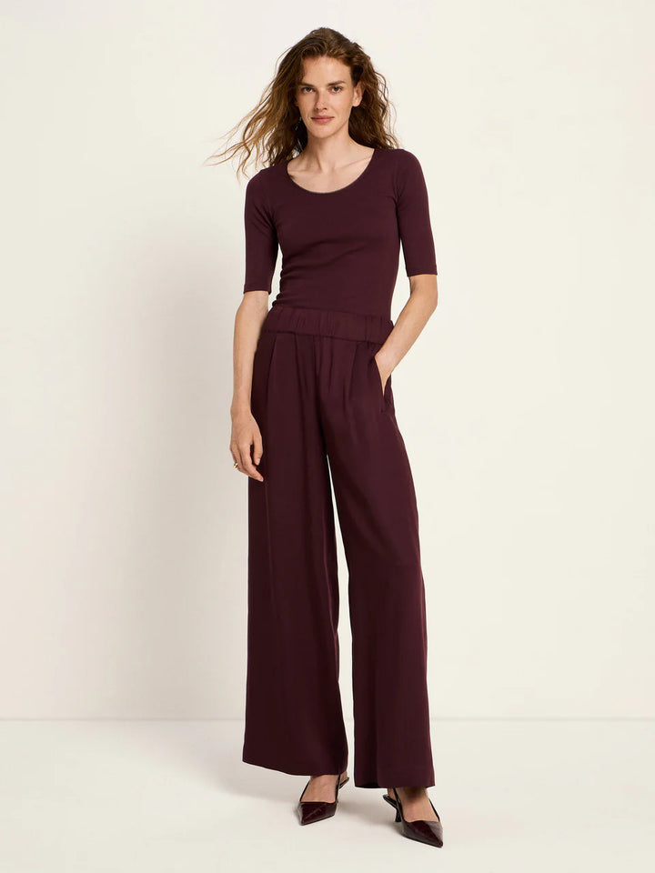 Lanius - Wijde broek van TENCEL - Bordeaux