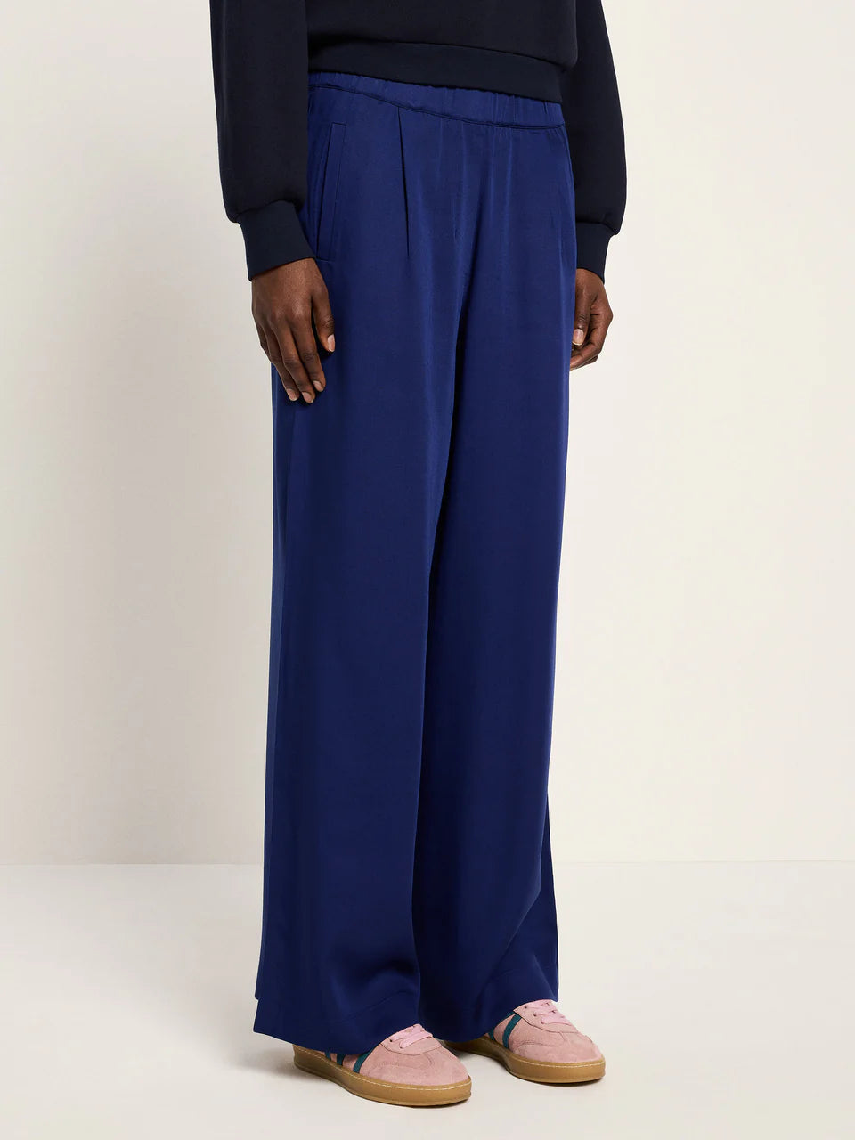 Lanius - Wijde broek van TENCEL - Purple Blue