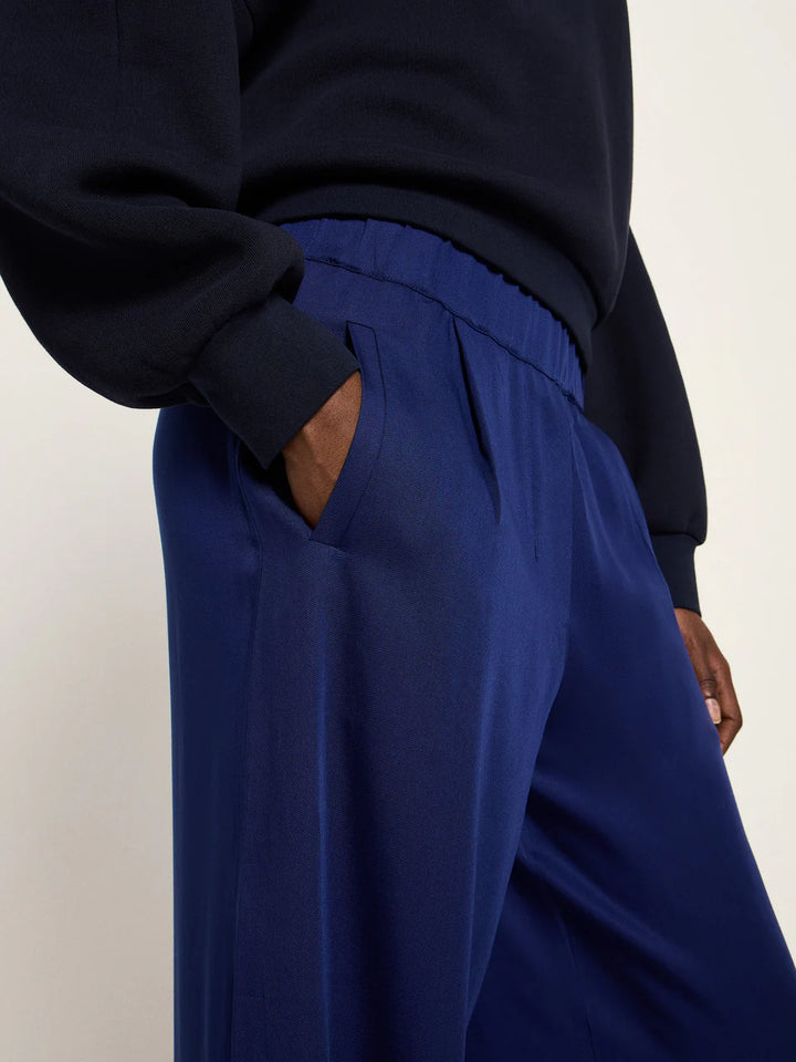 Lanius - Wijde broek van TENCEL - Purple Blue