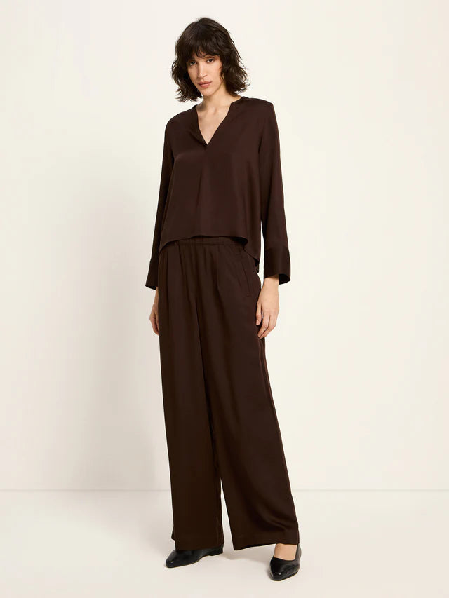 Lanius - Blouse van TENCEL - Dark Brown