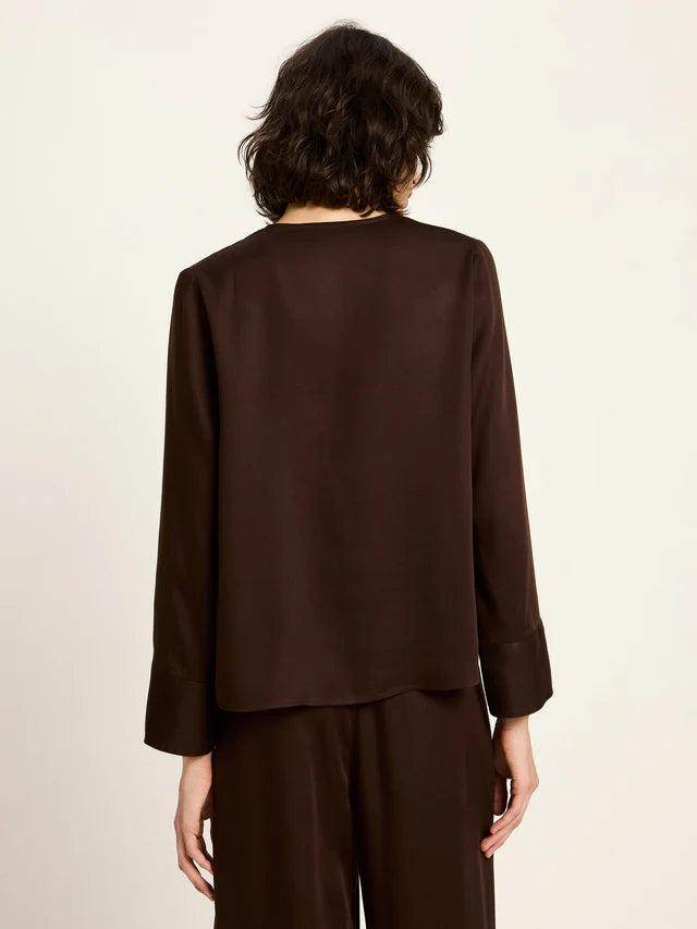 Lanius - Blouse van TENCEL - Dark Brown