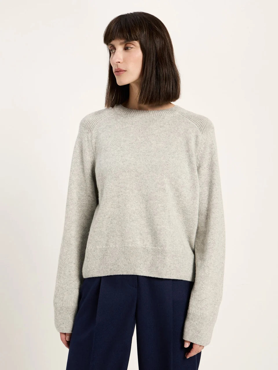 Lanius - Cropped pullover - Grey Melange