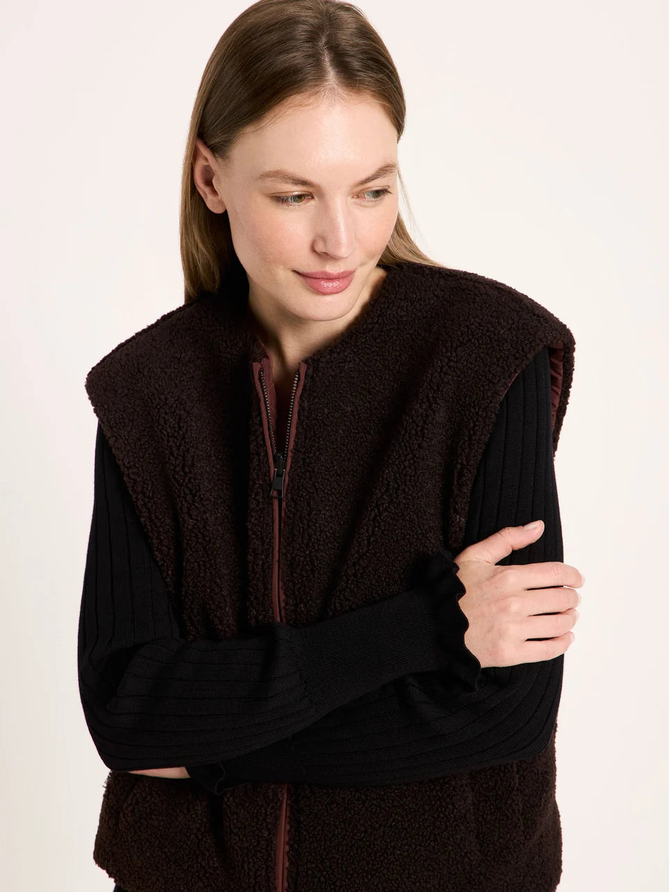 Lanius - Wende vest reversible - Bitter Chocolate 