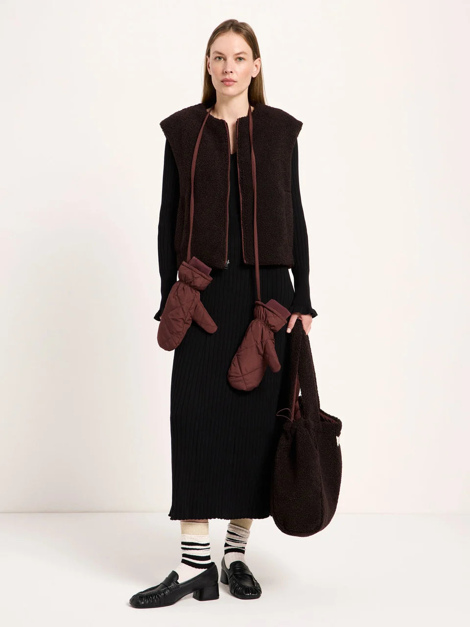 Lanius - Wende vest reversible - Bitter Chocolate 
