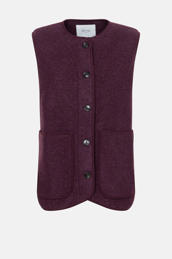 Âme Antwerp - Madison Sleeveless Jacket | Plum