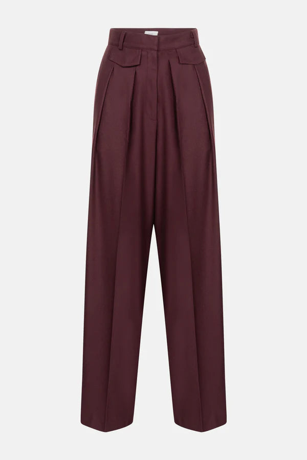 Âme Antwerp - Michel Wide Pleated Trousers - Plum