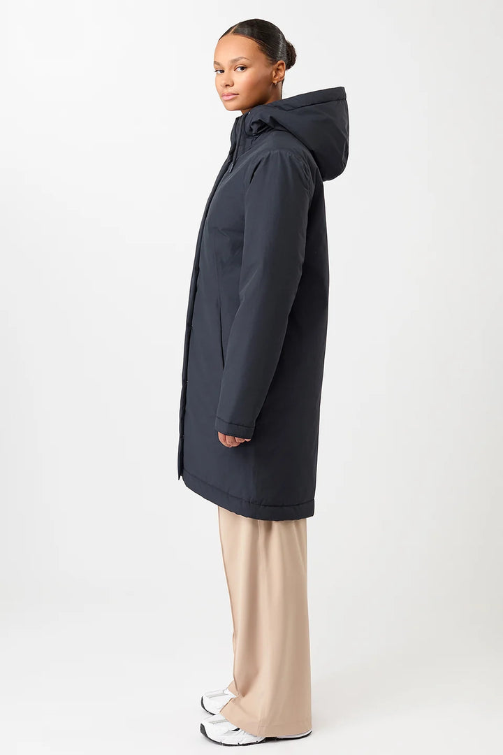 LangerChen - Licht getailleerde, gewatteerde parka - Navy 