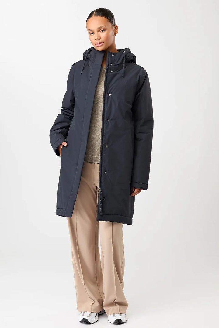 LangerChen - Licht getailleerde, gewatteerde parka - Navy 