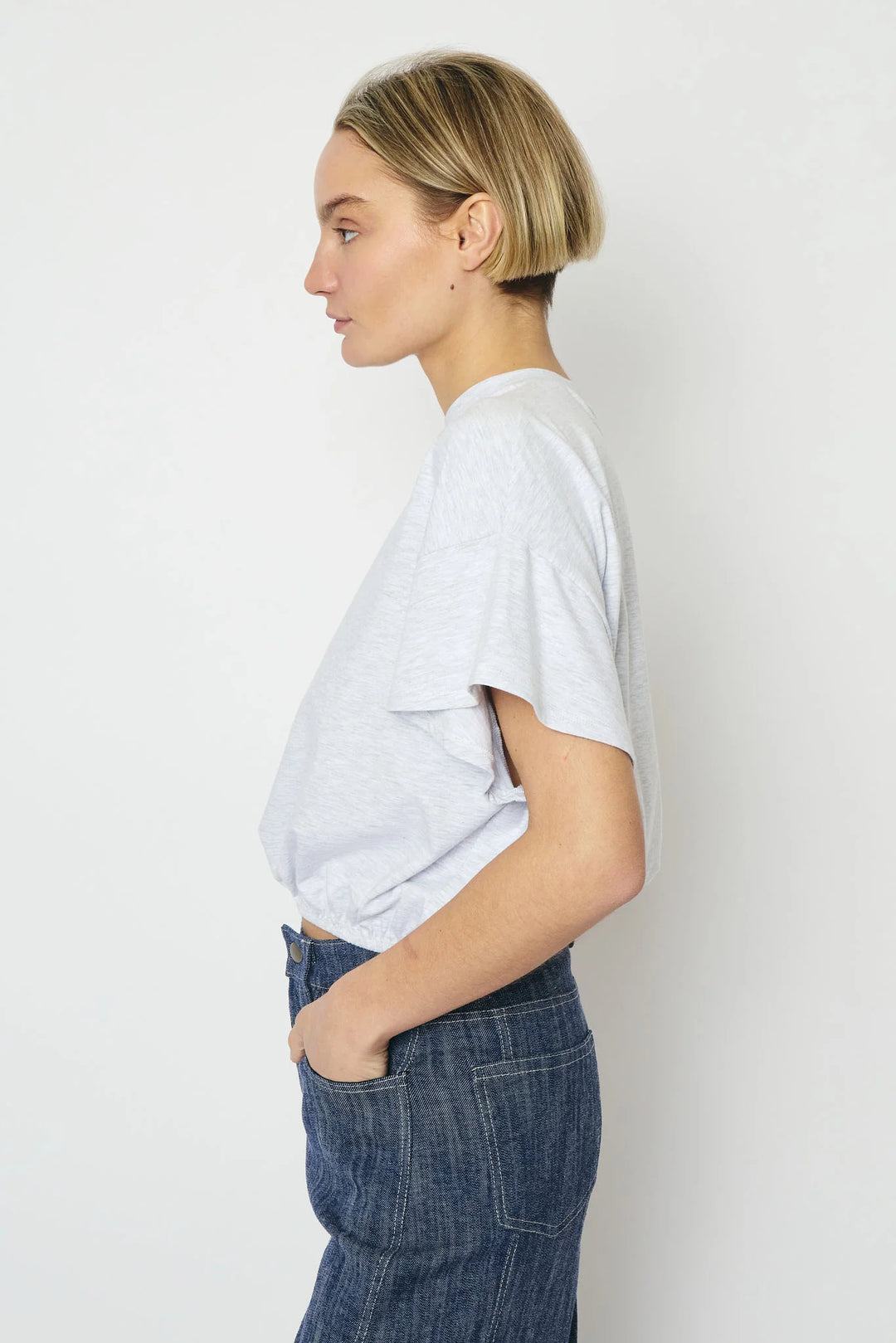 RE/BORN - Raffa Tee - White Melange