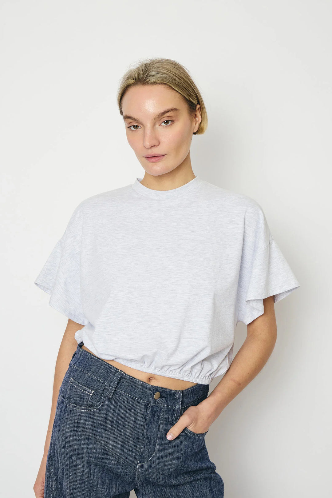 RE/BORN - Raffa Tee - White Melange
