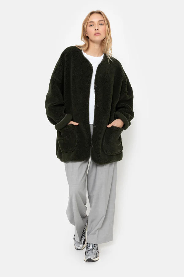 Âme Antwerp - Hannah Teddy Oversized Jacket - Dark Green