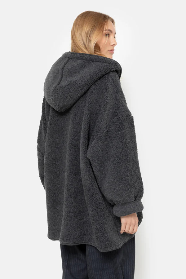 Âme Antwerp - Kenji Teddy Hoodie Jacket - Dark Grey