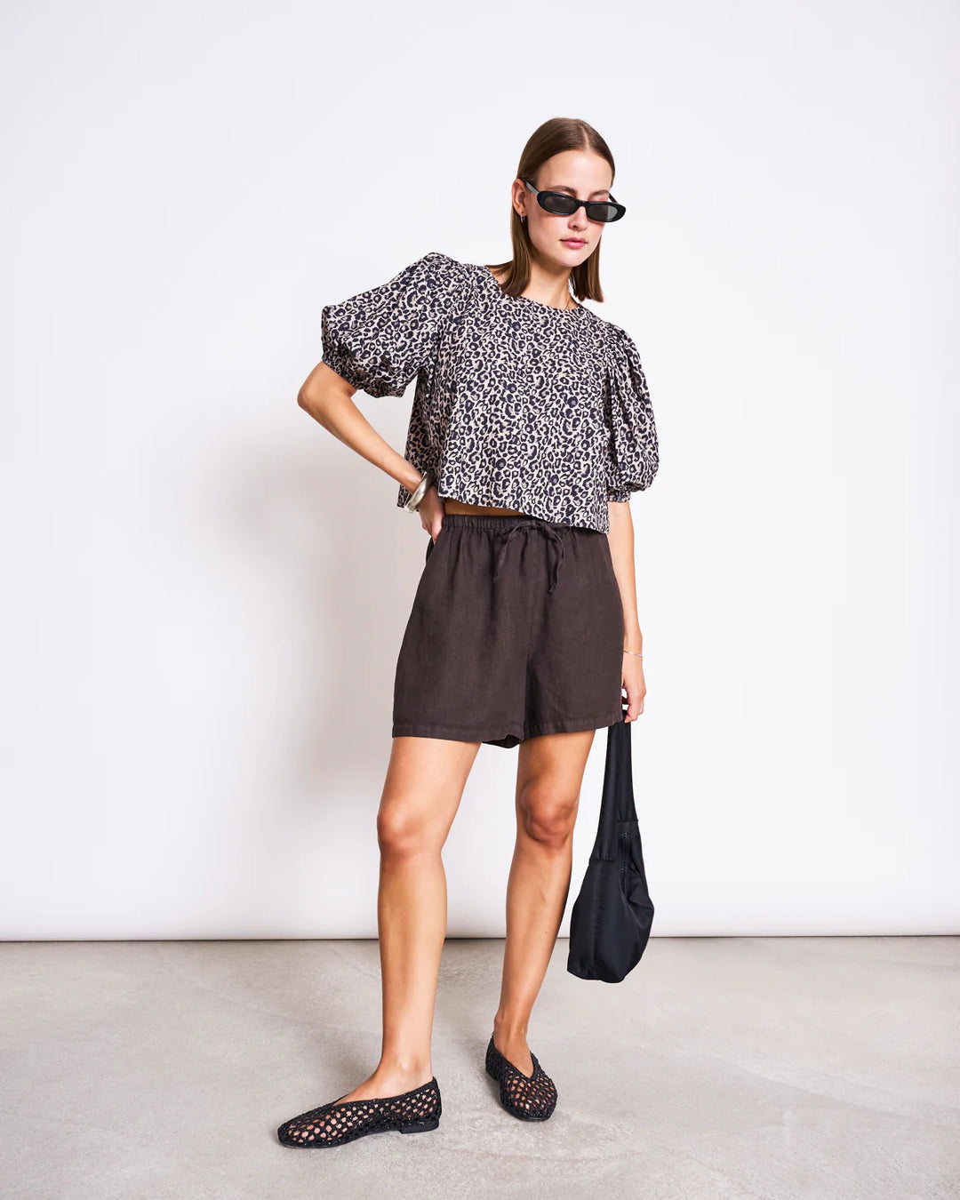 Jan 'n June - LINEN DRAWSTRING SHORTS MARUM MUD