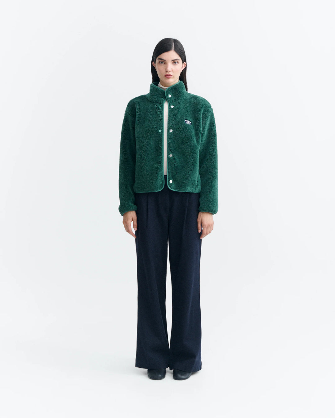 Thinking Mu - Green fleece Kourtney jacket