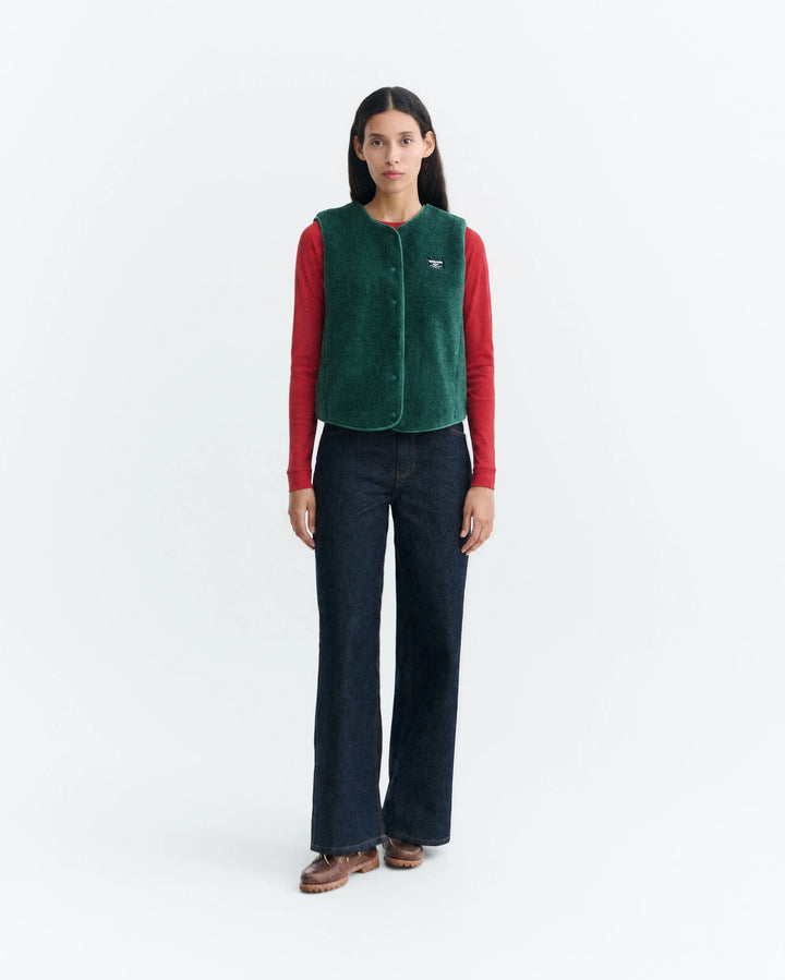 Thinking Mu - Green fleece Jay vest
