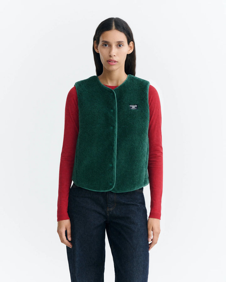 Thinking Mu - Green fleece Jay vest