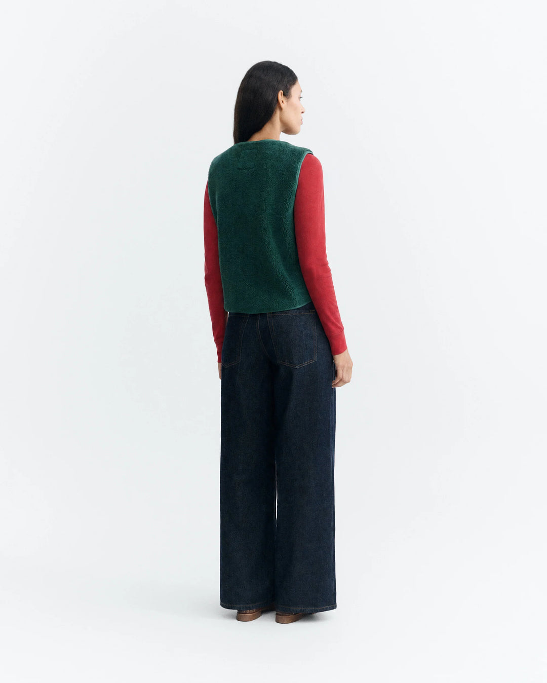 Thinking Mu - Green fleece Jay vest