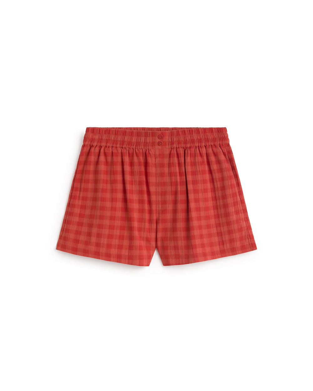 Thinking Mu - Geraldine red seersucker shorts