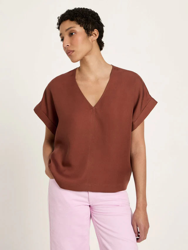 Lanius - Blouse Shirt van TENCEL - Mocha