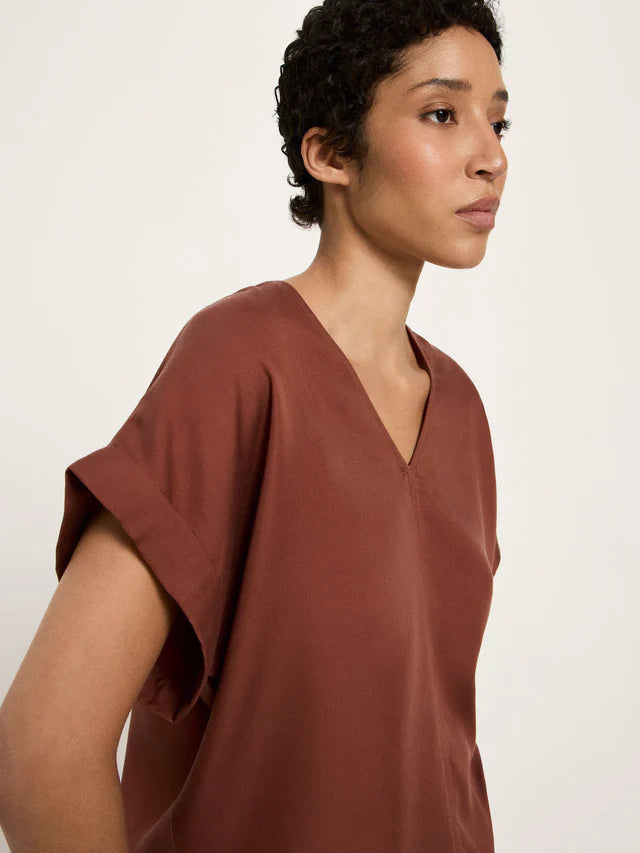 Lanius - Blouse Shirt van TENCEL - Mocha