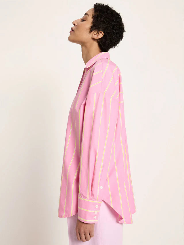 Lanius - Gestreepte Blouse - Bright Orchid/Sun