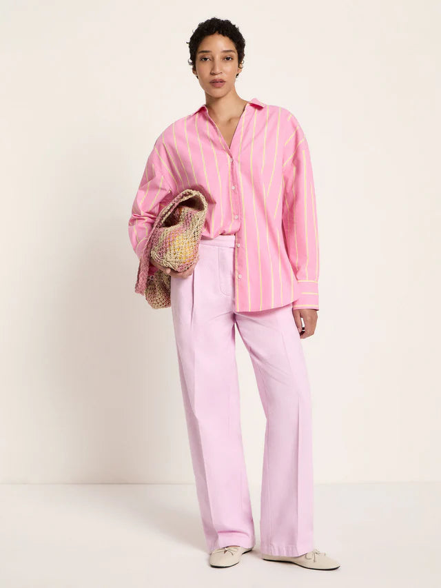 Lanius - Gestreepte Blouse - Bright Orchid/Sun