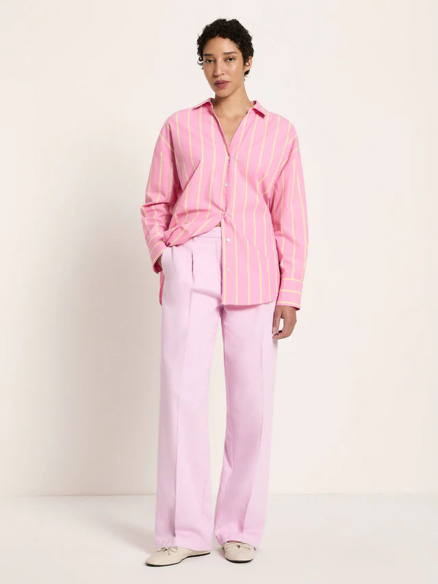 Lanius - Gestreepte Blouse - Bright Orchid/Sun