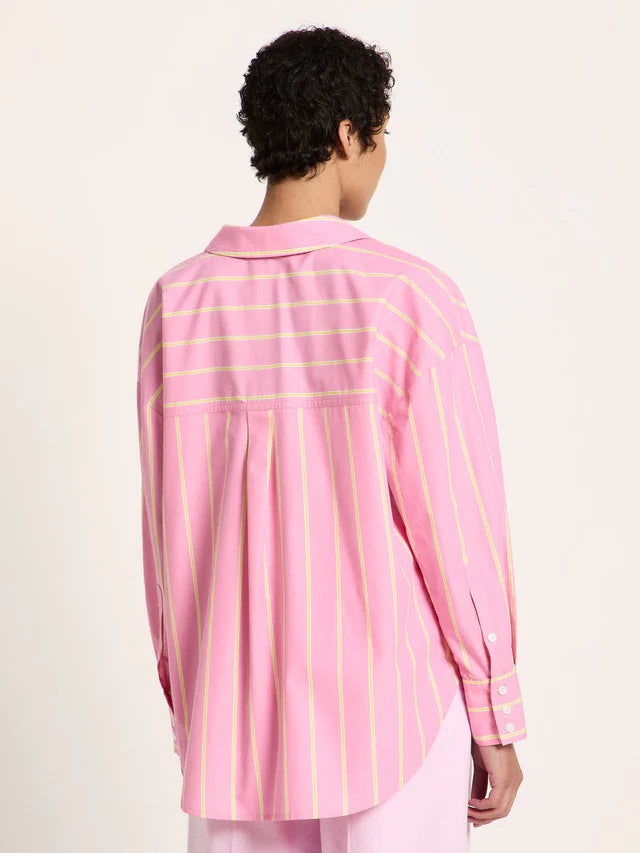 Lanius - Gestreepte Blouse - Bright Orchid/Sun