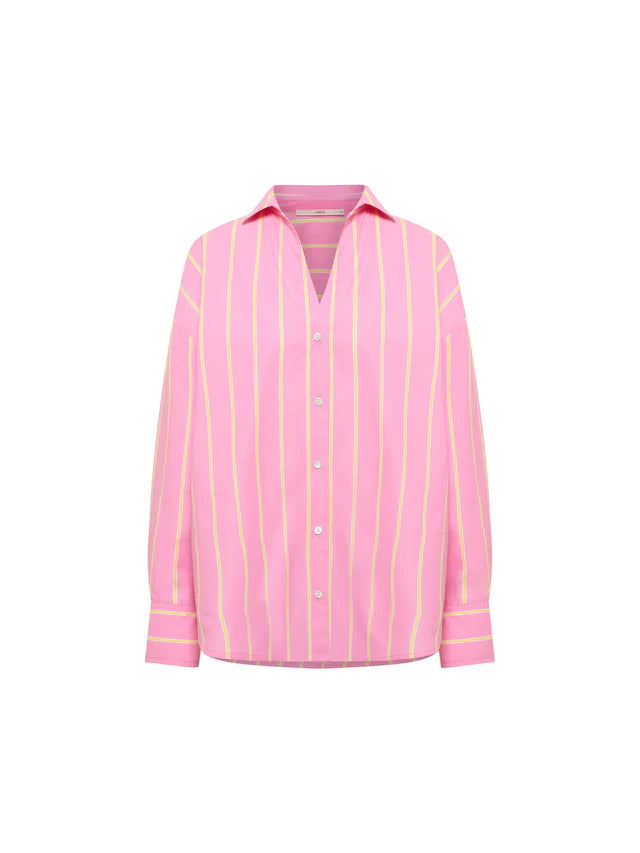 Lanius - Gestreepte Blouse - Bright Orchid/Sun